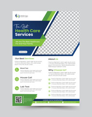 Obraz premium Modern medical Healthcare Flyer Design Corporate healthcare and Vector Brochure Flyer design Layout template