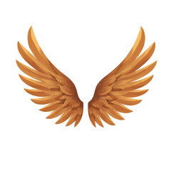 Obraz premium Golden wings on white background