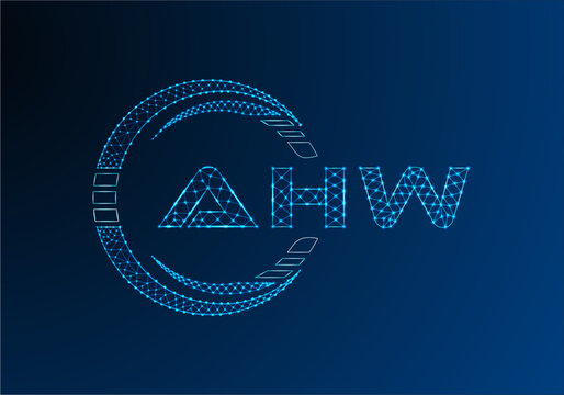 AHW low poly letter logo vector design. AHW lower poly logo design.