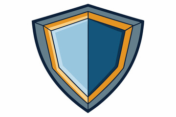 A geometric shield-like shape with clean lines