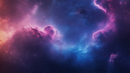 Fototapeta premium Dreamy Cosmic Nebula Background with Stars and Colorful Space Clouds
