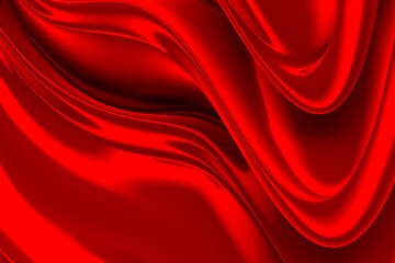 Luxurious red silk waves for elegant interior wall decor. 3d render