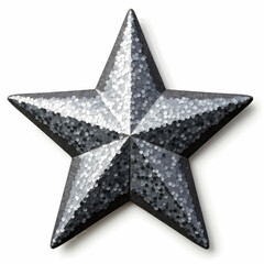 Obraz premium Silver Sequined Five-Point Star on White