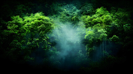 Fototapeta premium Mysterious Glowing Forest Scene