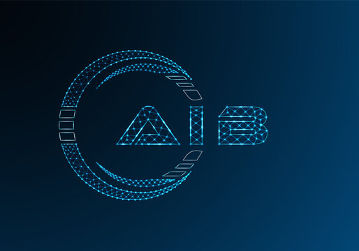 AIB low poly letter logo vector design. AIB lower poly logo design.