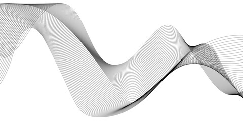 Abstract black lines wave curve motion on white background. Vector Illustration. Abstract line art vector. Hand drawn doodle line design for cover,poster, web, print and wall decoration.