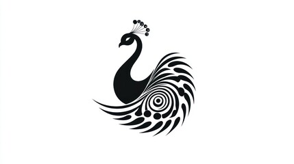 Fototapeta premium Peacock Design on White Background