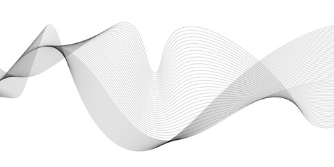 Abstract black lines wave curve motion on white background. Vector Illustration. Abstract line art vector. Hand drawn doodle line design for cover,poster, web, print and wall decoration.