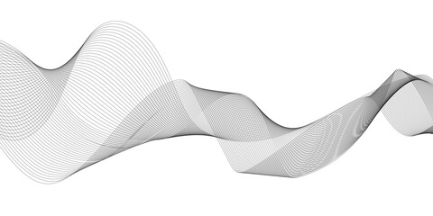 Abstract black lines wave curve motion on white background. Vector Illustration. Abstract line art vector. Hand drawn doodle line design for cover,poster, web, print and wall decoration.