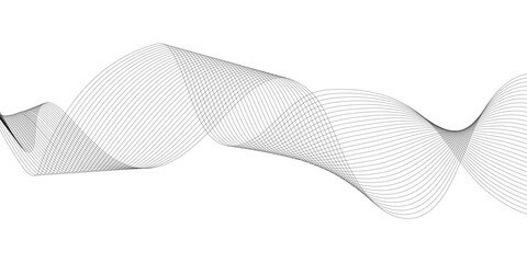 Abstract black lines wave curve motion on white background. Vector Illustration. Abstract line art vector. Hand drawn doodle line design for cover,poster, web, print and wall decoration.