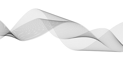 Abstract black lines wave curve motion on white background. Vector Illustration. Abstract line art vector. Hand drawn doodle line design for cover,poster, web, print and wall decoration.