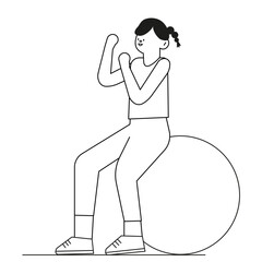 sport people. young athletic woman fitness activities