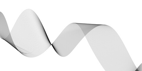 Abstract black lines wave curve motion on white background. Vector Illustration. Abstract line art vector. Hand drawn doodle line design for cover,poster, web, print and wall decoration.