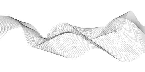 Abstract black lines wave curve motion on white background. Vector Illustration. Abstract line art vector. Hand drawn doodle line design for cover,poster, web, print and wall decoration.