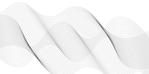 Abstract black lines wave curve motion on white background. Vector Illustration. Abstract line art vector. Hand drawn doodle line design for cover,poster, web, print and wall decoration.