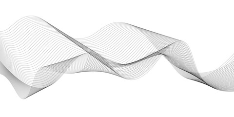 Fototapeta premium Abstract black lines wave curve motion on white background. Vector Illustration. Abstract line art vector. Hand drawn doodle line design for cover,poster, web, print and wall decoration.