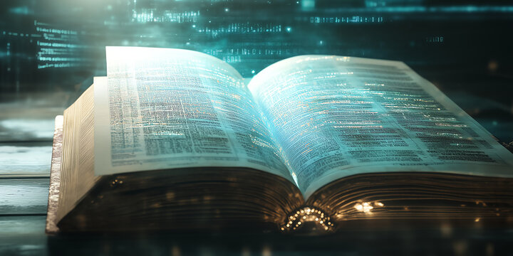 3D accounting ledger book unfolding to reveal dynamic profit markers moving along columns