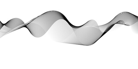 Abstract black lines wave curve motion on white background. Vector Illustration. Abstract line art vector. Hand drawn doodle line design for cover,poster, web, print and wall decoration.