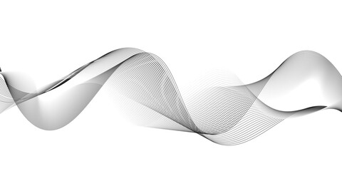 Abstract black lines wave curve motion on white background. Vector Illustration. Abstract line art vector. Hand drawn doodle line design for cover,poster, web, print and wall decoration.