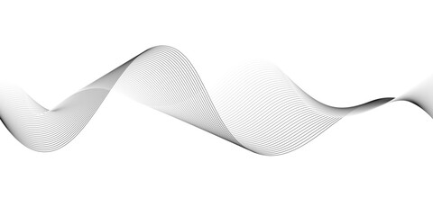 Abstract black lines wave curve motion on white background. Vector Illustration. Abstract line art vector. Hand drawn doodle line design for cover,poster, web, print and wall decoration.