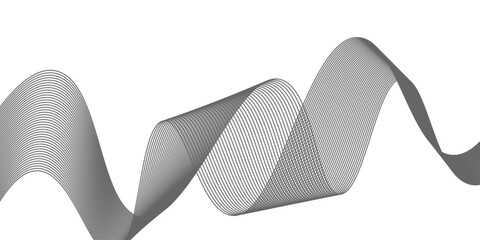 Abstract black lines wave curve motion on white background. Vector Illustration. Abstract line art vector. Hand drawn doodle line design for cover,poster, web, print and wall decoration.