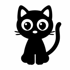 Minimalist Cat Icon Vector Design.