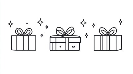 Cute Gift Boxes Illustration