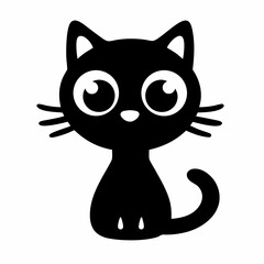 Minimalist Cat Icon Vector Design.