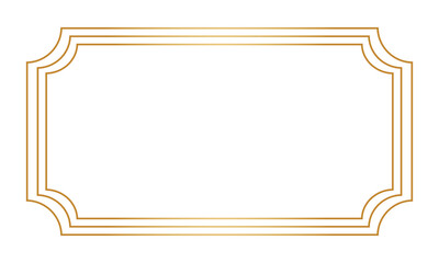 Frame, simple thin line border. Horizontal vintage rectangle photo frame. Slim lines vector illustration isolated on white background. EPS 10