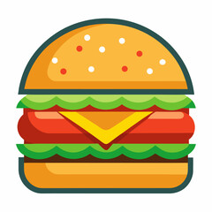 Burger icon on white background	