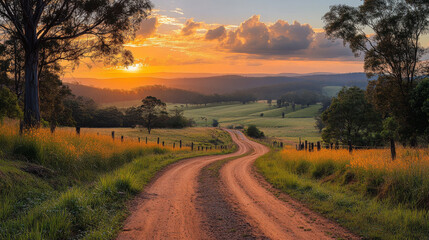 A golden canola field stretches under the open sky, embodying rural tranquility