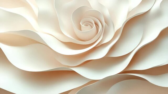 Elegant white rose petals swirling in a soft gradient background, showcasing delicate textures