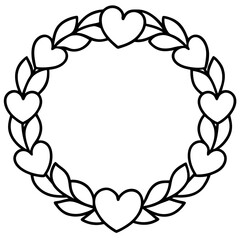 Chic Heart Garland Line Art
