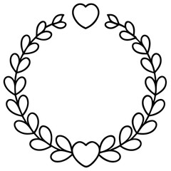 Chic Heart Garland Line Art