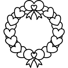 Chic Heart Garland Line Art