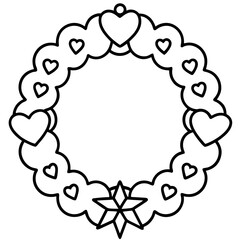 Chic Heart Garland Line Art