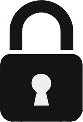 Simple lock icon vector silhouette