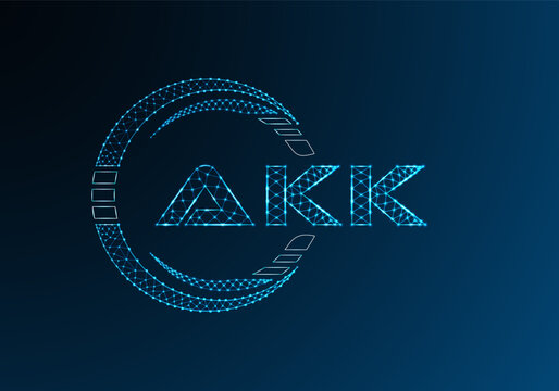 AKK low poly letter logo vector design. AKK lower poly logo design.