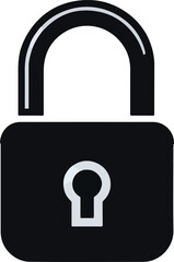 Simple lock icon vector silhouette