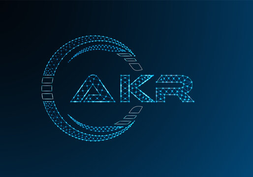 AKR low poly letter logo vector design. AKR lower poly logo design.