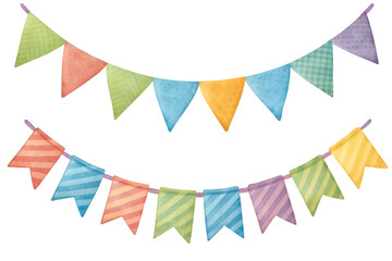 Bunting and garland flags on transparent background  © NadeAnamta