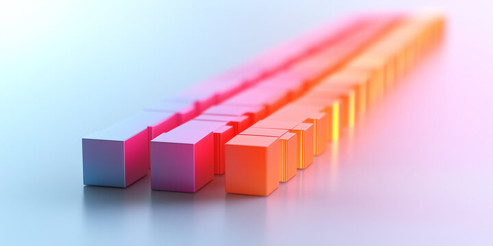 3D transaction progress bar illustrating upcoming retirement payout schedule with clear graphical segmentation