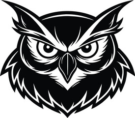 Cute Owl Silhouette Vector Icon, Adorable Owl Silhouette – Animal Vector Clipart, Minimalist Owl Silhouette for Kids and Crafts, Charming Owl Icon in Black Silhouette Style, Cartoon Owl Silhouette.