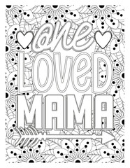Mothers-Day-Quotes-Coloring Pages. vector illustration of a alphabet