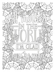 Mothers-Day-Quotes-Coloring Pages. vector illustration of a sketch of a house