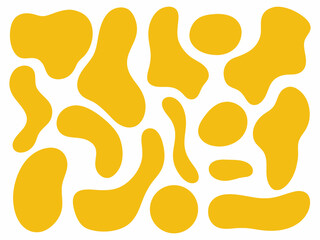 Abstract Yellow Liquid Organic Shapes - Modern Flat Design.