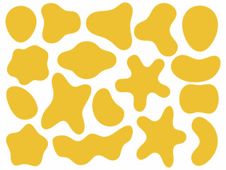 Abstract Yellow Liquid Organic Shapes - Modern Flat Design.