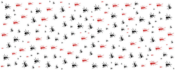 Cartoon ants characters. Cute little insects perform different actions and emotions, funny childish mascots work and relax, wildlife forest creatures, adorable beetle vector flat isolated set