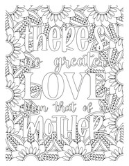 Mothers-Day-Quotes-Coloring Pages. set of hand drawn doodle sketch elements