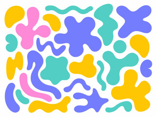 Colorful Abstract Floral Splash Vector Pattern.